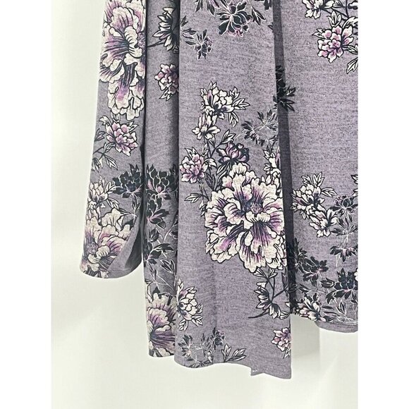 Catherines Purple Floral Layered Cardigan Sweater Set Lightweight Knit Sz 3X - Picture 2 of 6